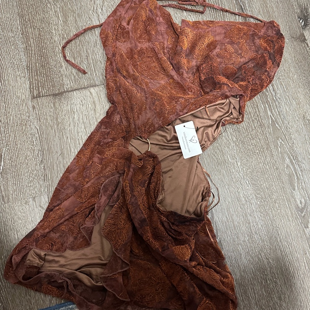 Windsor Rust Lace Midi Dress